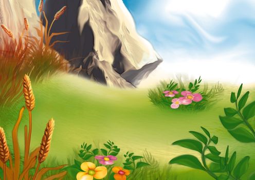 Mountain Meadow - Background Illustration