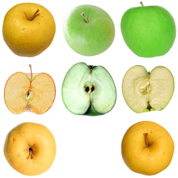 Many apples isolated over a white background