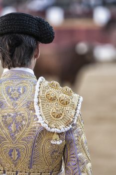 Detail of the "traje de luces" or bullfighter dress, Spain