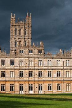NEWBURY, UK - CIRCA OCTOBER 2011: Highclere Castle is the main setting for the ITV period drama Downton Abbey. Downton Abbey is broadcasted in more than 100 countries.