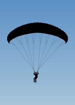 Illustration of a person paragliding
