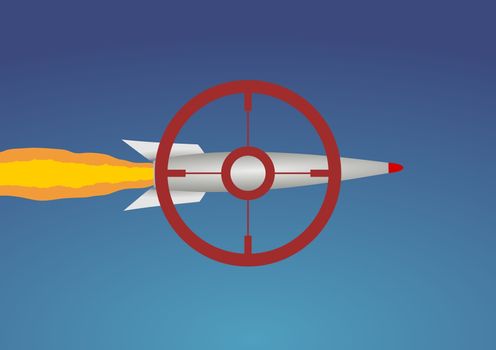 Illustration of a missile with a red target