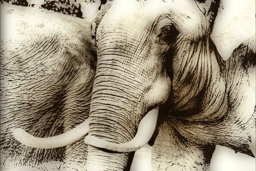 Elephant in Sepia