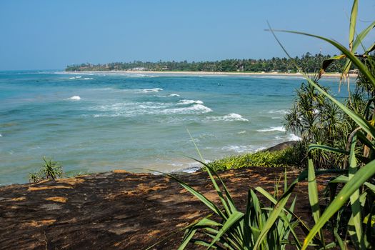 Indian ocean beach in Sri Lanka near Beruwala