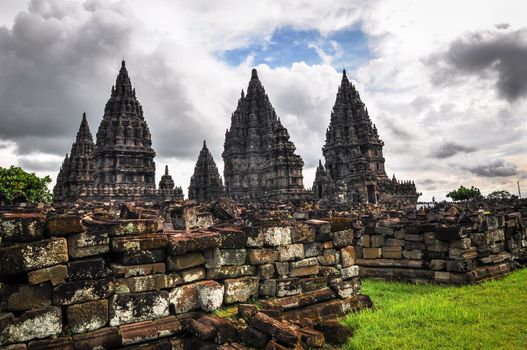 Buddist temple Borobudur Prombanan complex in Yogjakarta in Java, indonesia