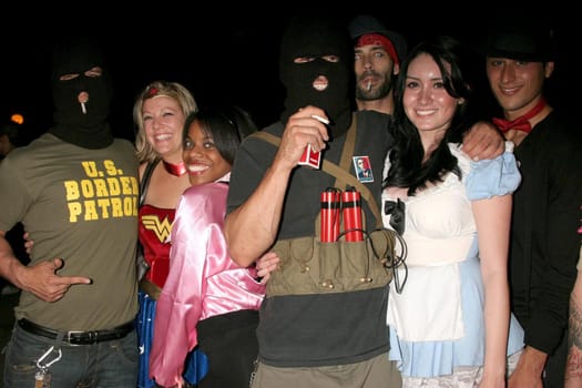 Halloween Revelers at West Hollywood Halloween Carnaval. Santa Monica Boulevard, West Hollywood, CA. 10-31-08