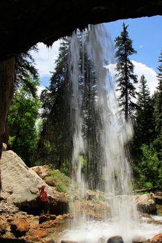 Spouting Rock waterfall, Hanging lake, Glenwood Canyon, Colorado, USA