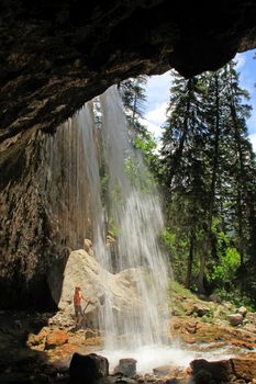 Spouting Rock waterfall, Hanging lake, Glenwood Canyon, Colorado, USA