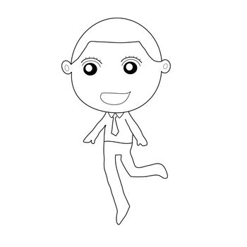 Business man drawing  On white background