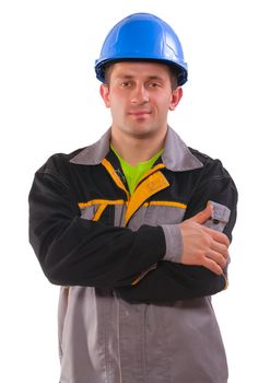 contractor with crossed arms isolated