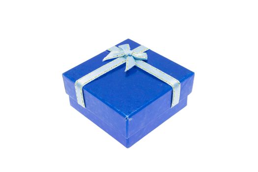 Blue gift box for Christmas, Thanksgiving, Birthday, Holiday, New year and other important festival.