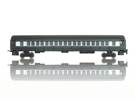 A toy train isolated against a white background