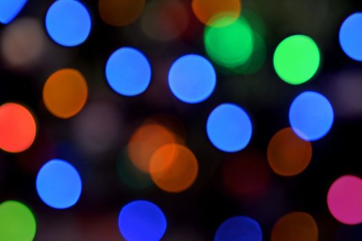 An abstract image of christmas lights blurred
