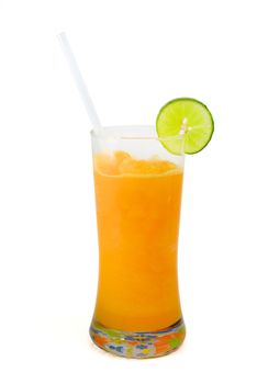 orange with lime smoothie, Clipping path
