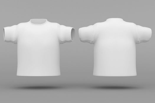 beautiful white T-shirt on a gray background