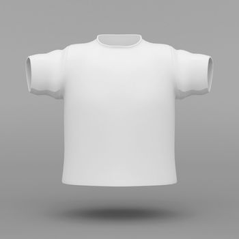 beautiful white T-shirt on a gray background