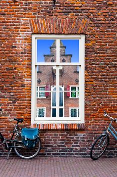 Surreal View of Flemish Gable through the Window