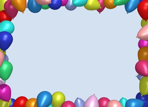 Illustration of a frame made of balloons