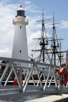 Lighthouse with sealing ship, Darling Harbour, Sydney, Australia