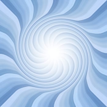 Abstract Illustration of a twisting blue background with light in the middle