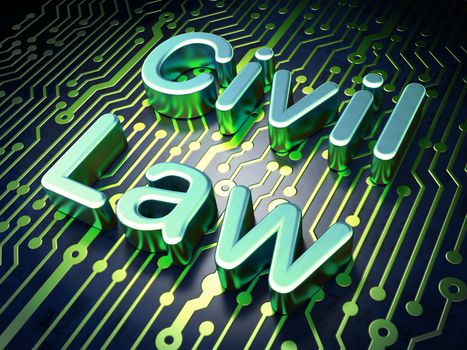 Law concept: circuit board with word Civil Law, 3d render