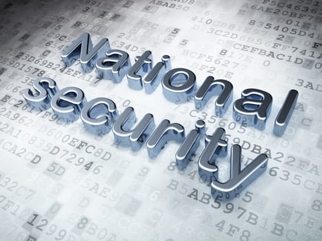 Security concept: Silver National Security on digital background, 3d render