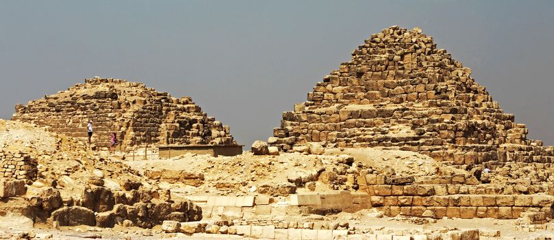 Pyramids In The Desert Of Egypt Giza