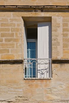 French Window with Open Wooden Shutter