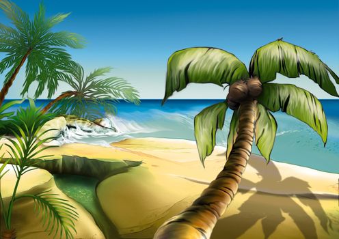 Palm Beach - Background Illustration