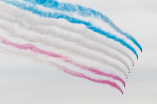 Flying demonstration of the Red Arrows