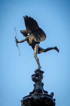 Eros Statue at Piccadilly Circus in London, UK