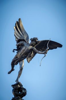 Eros Statue at Piccadilly Circus in London, UK
