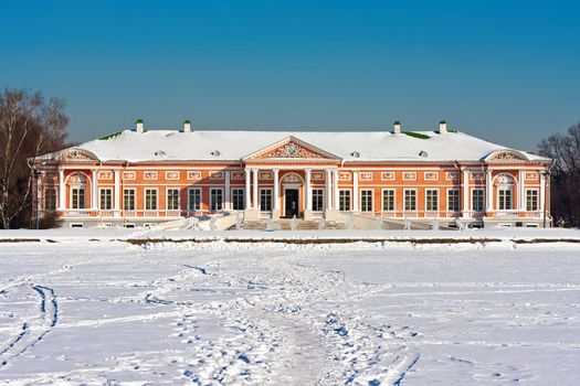 Old Palace of museum estate Kuskovo, Moscow, Russia.