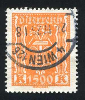 AUSTRIA - CIRCA 1921: stamp printed by Austria, shows ornament, circa 1921