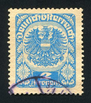 AUSTRIA - CIRCA 1920: stamp printed by Austria, shows ornament and eagle, circa 1920