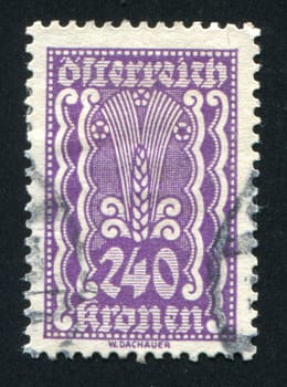 AUSTRIA - CIRCA 1921: stamp printed by Austria, shows ornament, circa 1921