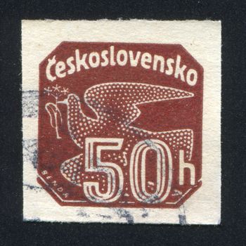 CZECHOSLOVAKIA - CIRCA 1939: stamp printed by Czechoslovakia, shows Carrier Pigeon, circa 1939