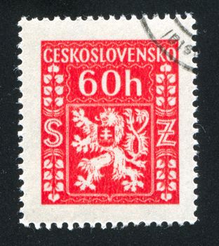 CZECHOSLOVAKIA - CIRCA 1945: stamp printed by Czechoslovakia, shows Coat of Arms, circa 1945