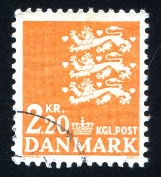 DENMARK - CIRCA 1946: stamp printed by Denmark, shows Coat of Arms, circa 1946