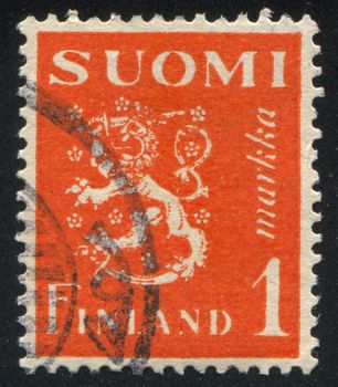 FINLAND - CIRCA 1930: stamp printed by Finland, shows Coat of arms of Finland, circa 1930