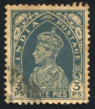 INDIA - CIRCA 1941: stamp printed by India, shows King George VI, circa 1941