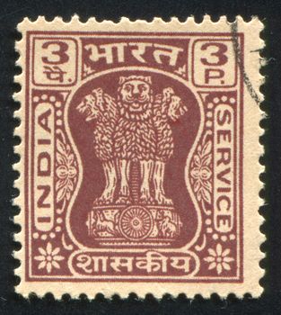 INDIA - CIRCA 1967: stamp printed by India, shows capital of Asoka Pillar, circa 1967