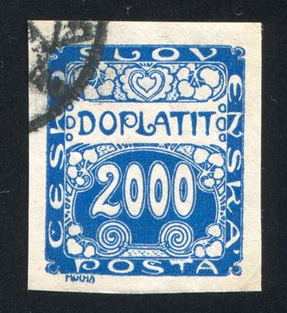 CZECHOSLOVAKIA - CIRCA 1918: stamp printed by Czechoslovakia, shows Postage Due, circa 1918