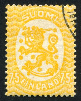 FINLAND - CIRCA 1929: stamp printed by Finland, shows Coat of arms of Finland, circa 1929