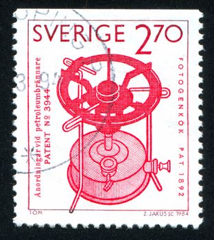 SWEDEN - CIRCA 1984: stamp printed by Sweden, shows Paraffin stove, F.W. Lindqvist, circa 1984