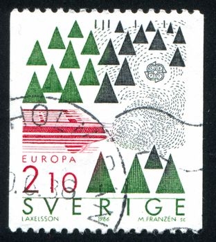 SWEDEN - CIRCA 1986: stamp printed by Sweden, shows Automotive pollutants, circa 1986