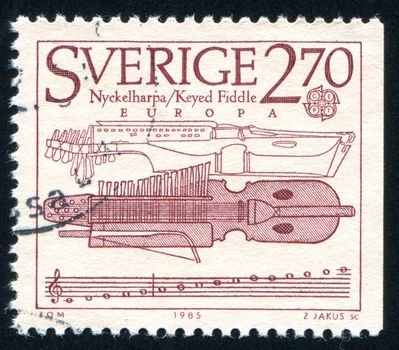 SWEDEN - CIRCA 1985: stamp printed by Sweden, shows Key Harp, circa 1985