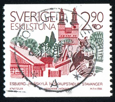 SWEDEN - CIRCA 1986: stamp printed by Sweden, shows Eskilstuna, circa 1986