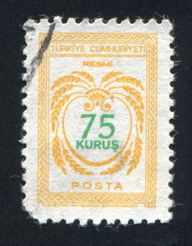 TURKEY - CIRCA 1971: stamp printed by Turkey, shows turkish pattern, circa 1971.