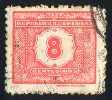 URUGUAY - CIRCA 1902: stamp printed by Uruguay, shows Numeral, circa 1902